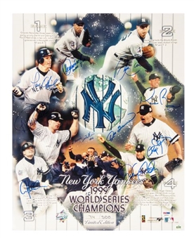 1999 New York Yankees World Series Champion Signed 16x20 Photo With 10 Signatures Including Jeter, Rivera, Clemens, Torre & ONeill